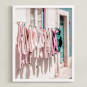 "Rainbow of Laundry" - Art Print in Purple Pink by Heather Loriece - Framed