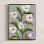 "Floral Abstract in Icy Blue" - Art Print in Sky Blue by Katie Mulder - Framed Canvas
