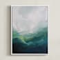 "Jewel Basin" - Art Print in Deep Teal by Mya Bessette - Framed Canvas