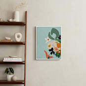 "Bird of Paradise Diptych II" - Art Print in Turquoise by Caryn Owen - In a Room