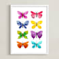 "My Butterflies" - Art Print in Butterfly Pink by Alf and Auguri - Framed