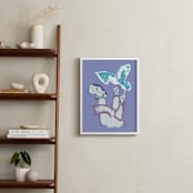 "Peace Bird" - Art Print in China Blue by Stuart Heir - In a Room