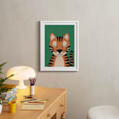 "Jungle Tiger" - Art Print in Jungle Green by 2birdstone - In a Room