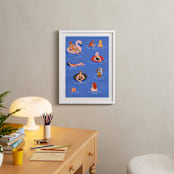 "Pool Party" - Art Print in ocean by Pati Cascino - In a Room