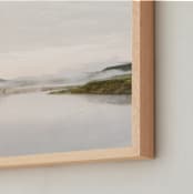 "Misty lake" - Art Print in autumn green by Kamala Nahas - Frame Close-up