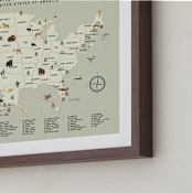"National Parks of USA" - Art Print in Adventure Green by Sherley Ferreira - Frame Close-up