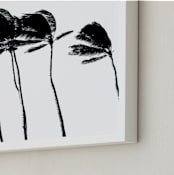 "Palm Trees in the Wind" - Art Print in Noir by BeachPaperCo - Frame Close-up