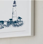 "Boston Light" - Art Print in Marine by Paul Berthelot - Frame Close-up