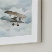 "The Cloud Plane" - Art Print in Baby Blue by Sarah Holden - Frame Close-up