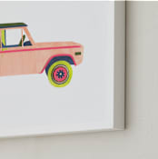 "Cruising Nantucket" - Art Print in Pale Pink by Kelsey Livingston - Frame Close-up