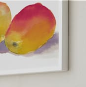 "Marvelous Mangos" - Art Print in Rose Red by Amelia Gluba - Frame Close-up