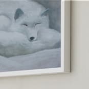 "White Fox" - Art Print in Winter White by Sarah Holden - Frame Close-up