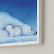 "Goodnight Nanook ll" - Art Print in Ice cap by Tracy Ann - Frame Close-up