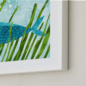 "That Blue Fish" - Art Print in Blue by Alf and Auguri - Frame Close-up