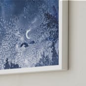 "Goodnight Owl" - Art Print in Tapestry Blue by Tracy Ann - Frame Close-up