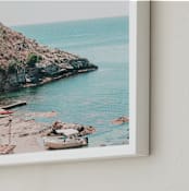 "Italian Summer" - Art Print in Ocean Blue by Heather Loriece - Frame Close-up