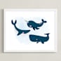 "My Best Friends" - Art Print in Ocean Blue by Kathy Par - Framed
