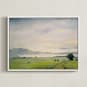 "Hilltop" - Art Print in Meadow Mist by Stephanie Goos Johnson - Framed Canvas