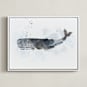 "Whale Series One" - Art Print in charcoal grey by Shirley Lin Schneider - Framed Canvas