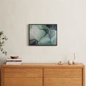 "Botanica 1" - Art Print in Blue-green Blossom by Lenay Hughes - In a Room