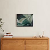 "Botanica 2" - Art Print in Blue-green Blossom by Lenay Hughes - In a Room