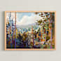 "Wait a Minute" - Art Print in Forest Blue by Jess Franks - Framed