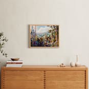 "Wait a Minute" - Art Print in Forest Blue by Jess Franks - In a Room