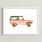 "Cruising Nantucket" - Art Print in Pale Pink by Kelsey Livingston - Framed
