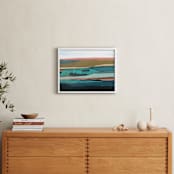 "Pink California Seascape" - Art Print in coral pink by Caryn Owen - In a Room