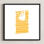 "Animal Impressions: Sloth" - Art Print in Mango by Christine Nguyen - Framed