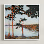 "Davison Head" - Art Print in Pale Blue by Kelly Johnston - Framed Canvas