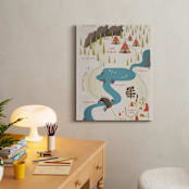 "Adventure Map" - Personalized Art Print in Crimson by Grace Kreinbrink - In a Room