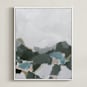 "In the Distance" - Art Print in Aqua by Melanie Severin - Framed Canvas