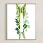 "Floral Monogram I" - Art Print in grass green by Helga Wigandt - Framed