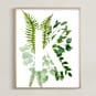 "Floral Monogram K" - Art Print in grass green by Helga Wigandt - Framed