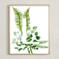 "Floral Monogram L" - Art Print in Olive Green by Helga Wigandt - Framed