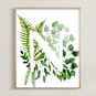 "Floral Monogram N" - Art Print in grass green by Helga Wigandt - Framed