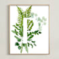"Floral Monogram P" - Art Print in grass green by Helga Wigandt - Framed