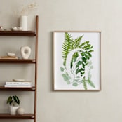 "Floral Monogram G" - Art Print in mint green by Helga Wigandt - In a Room