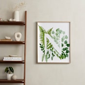 "Floral Monogram N" - Art Print in grass green by Helga Wigandt - In a Room