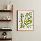 "Floral Monogram with Fern. Letter G" - Art Print in green by Helga Wigandt - In a Room