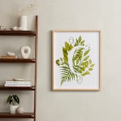 "Floral Monogram with Fern. Letter C" - Art Print in grass green by Helga Wigandt - In a Room