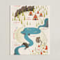 "Adventure Map" - Personalized Art Print in Crimson by Grace Kreinbrink - Unframed