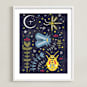 "Bug Friends" - Art Print in Midnight by Hannah Williams - Framed