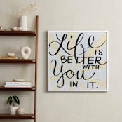 "Life Is Better" - Art Print in Ivory, Black & White by Amanda Paulson - In a Room