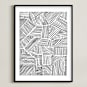 "Criss Cross" - Art Print in Midnight by raven erebus - Framed
