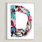 "Collage letter D" - Art Print in Deep pink by Kiana Lee - Framed