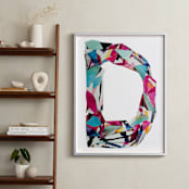 "Collage letter D" - Art Print in Deep pink by Kiana Lee - In a Room