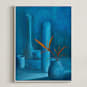 "The Leaf" - Art Print in Peacock by Michel Villalpando - Framed Canvas