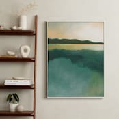 "Tranquil Harbor" - Art Print in Tranquil Green by AlisonJerry - In a Room